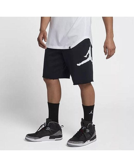 Nike Black Jumpman Logo Printing Knit Loose Shorts for men