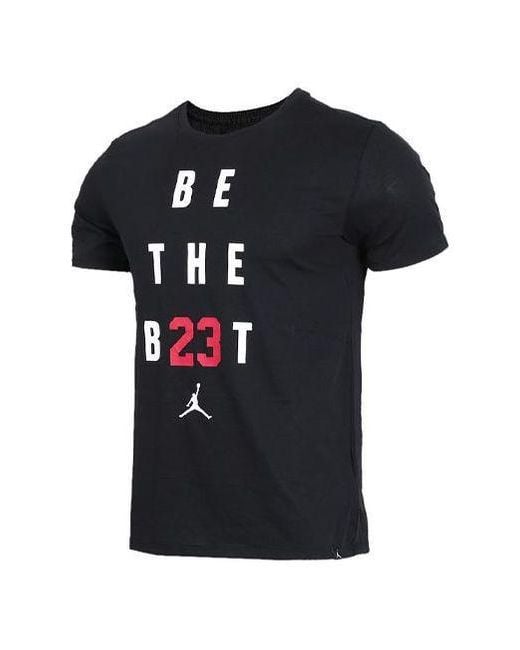 Nike Black Alphabet Printing Casual Short Sleeve for men