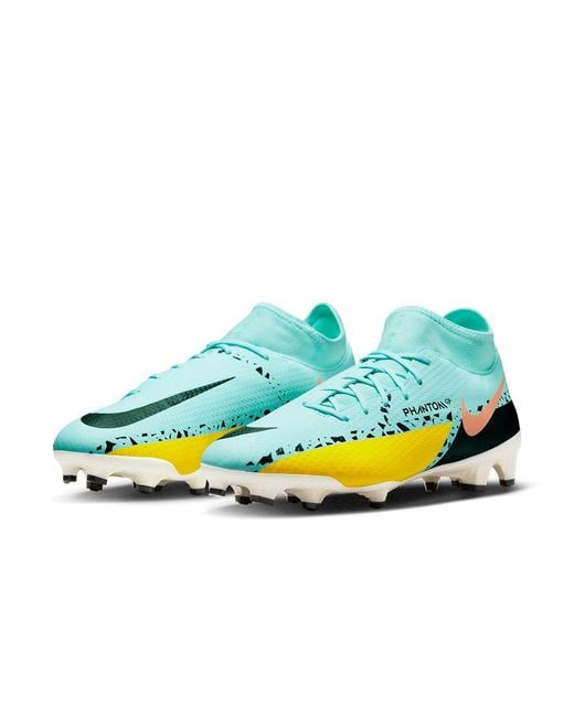 Nike Yellow Unisex Phantom Gt2 Academy Dynamic Fit Mg Multi-ground Soccer Cleats In Blue, for men