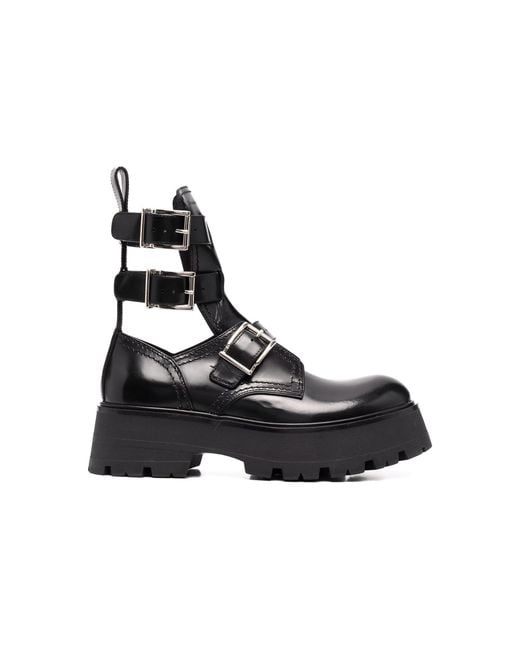 McQueen Black (Wmns) Flat Rubber Boots