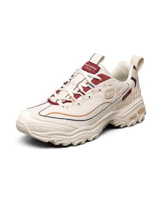 Skechers White D Lites Low-Top Running Shoes for men
