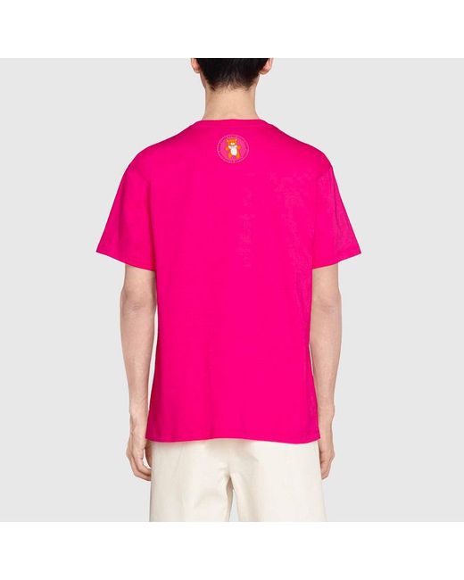 Gucci Pink Kai X Crossover Ss21 Loose Round Neck Short Sleeve for men