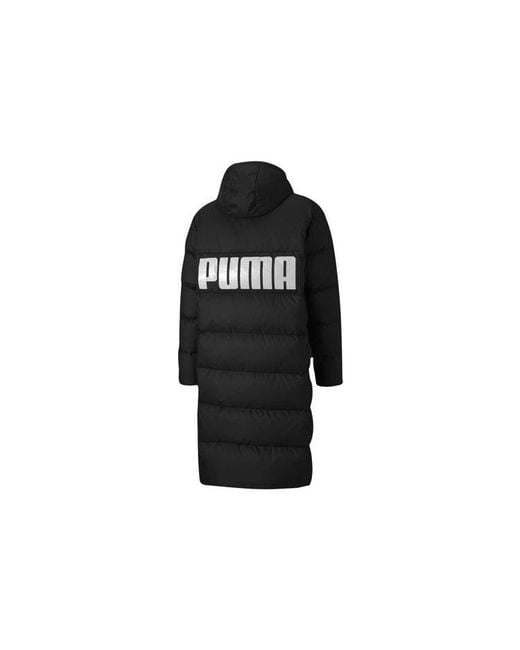 PUMA Black Long Oversized Down Jacket for men