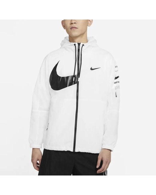 Nike Blue Swoosh Logo Printed Wind Proof Jacket for men