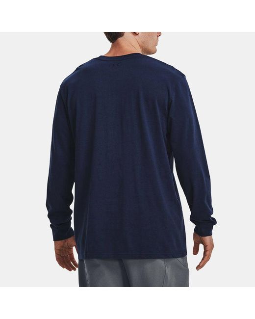 Under Armour Blue Crest Heavyweight Long Sleeve T-Shirt 'Midnight' for men