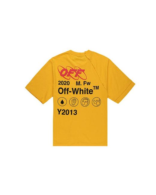 Off-White c/o Virgil Abloh Yellow Fw19 Industrial Y013 Recon Short-Sleeve Tee for men