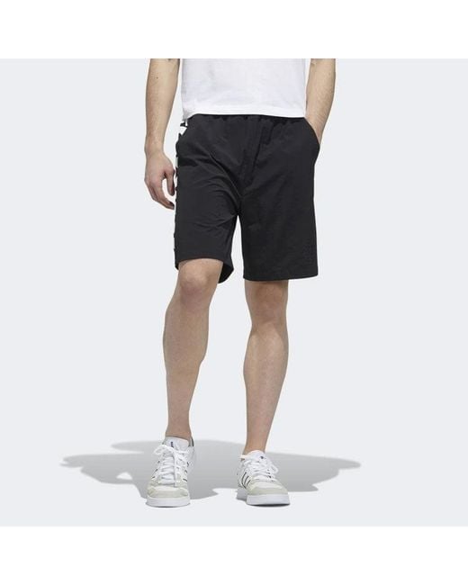 Adidas Black Neo Side Large Logo Athleisure Casual Sports Shorts for men