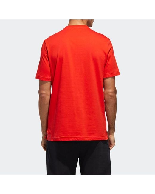 Adidas Red Cozy Breathable Round Neck Short Sleeve for men