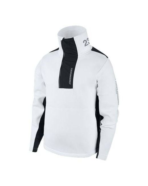 Nike Blue 23 Engineered Stand Collar Knit Contrasting Colors Half Zipper for men