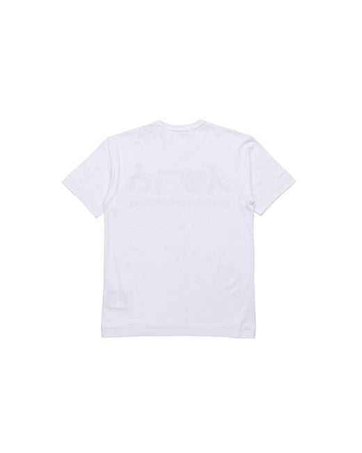 COMME DES GARÇONS PLAY White Inverted Text T-Shirt for men