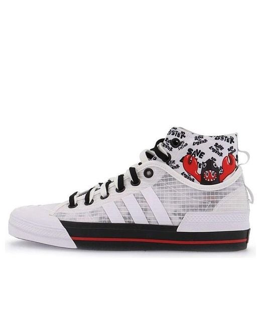 Adidas White Nizza Hi Dl 'Save The Lobster' for men