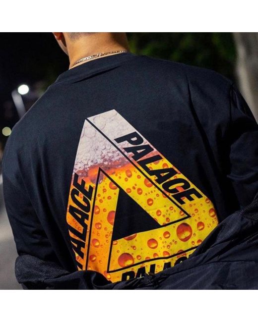 Palace Black Tri-Lager Tee Triangle Logo Printing Short Sleeve