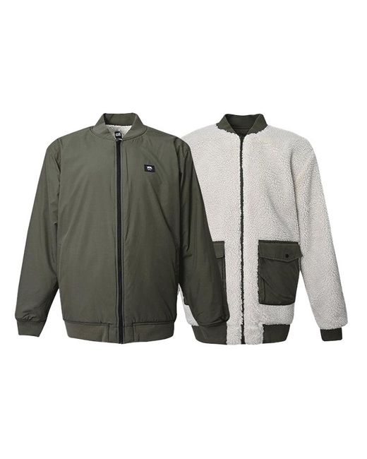 Vans Green Reversible Lamb's Wool Long Sleeves Logo Sports Jacket Military for men