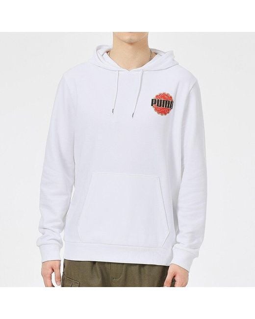 PUMA White Logo Printing Solid Color Sports for men
