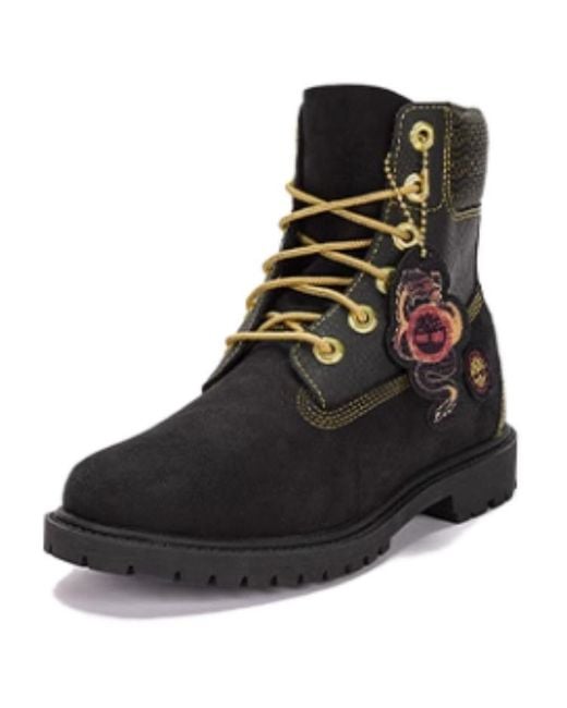 Timberland Black (Wmns) Lunar New Year 6 Inch Lace Up Boots Nubuck'