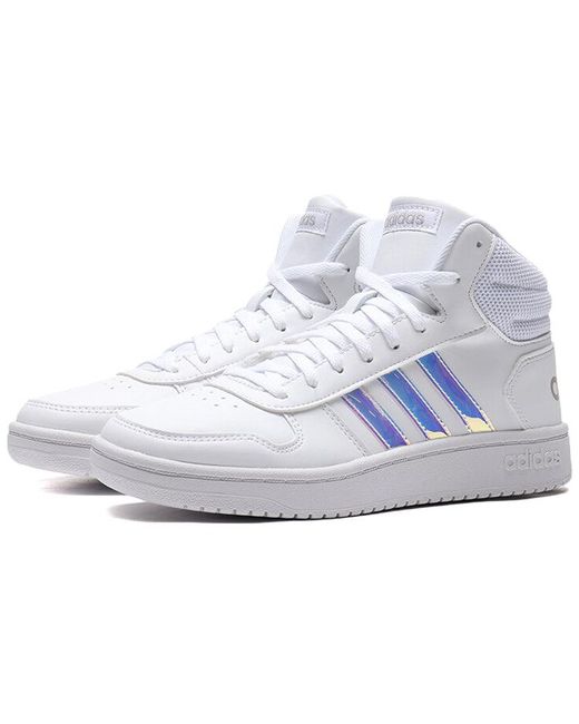 Adidas White (Wmns) Hoops 2.0 Mid Bluepurple'