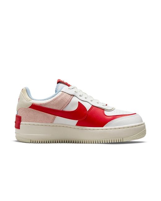 Nike Red (Wmns) Air Force 1 Shadow 'Cracked Leather'