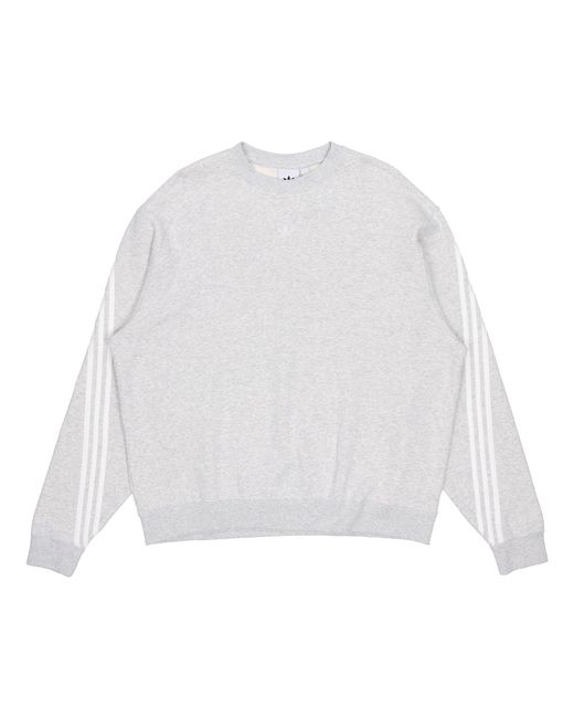 Adidas White Originals Side Stripe Loose Round Neck Pullover for men
