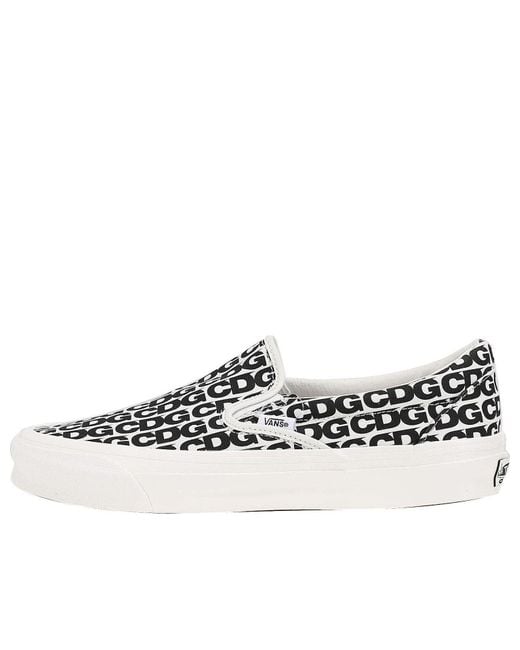 Vans White Comme Des Garcons X Og Classic Slip-On 'Cdg Print for men