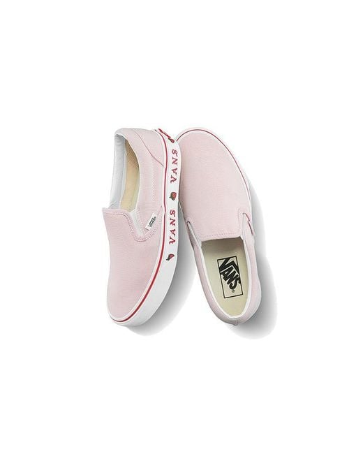 Vans White Classic Slip-On 'Sidewall Print for men