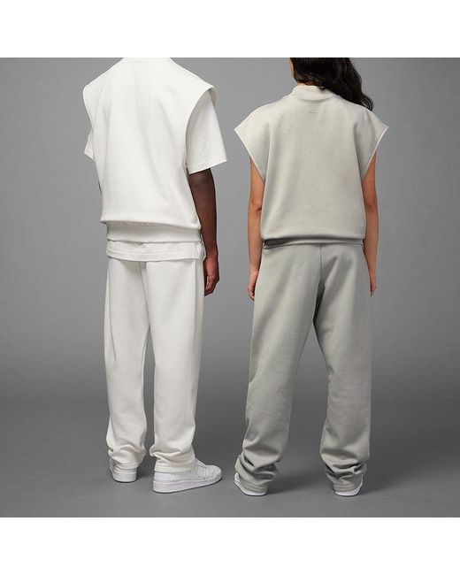 Adidas White Basketball Sleeveless Sweatshirt for men