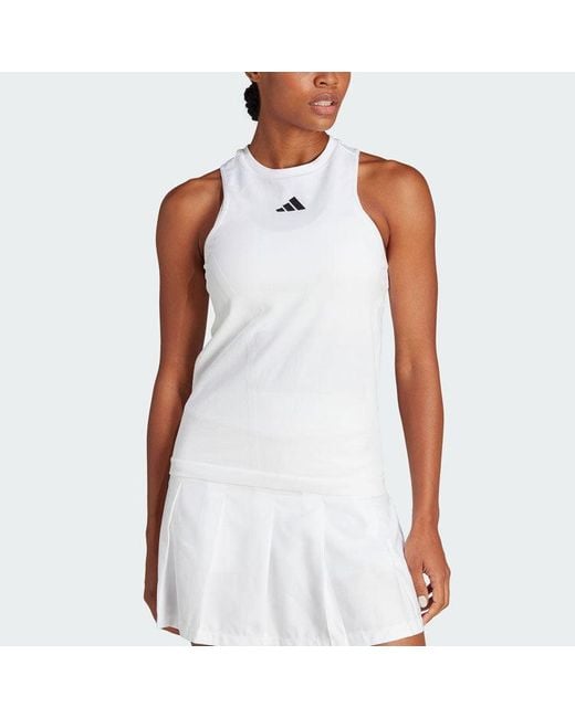 Adidas White (Wmns) Aeroready Pro Seamless Tennis Tank Top
