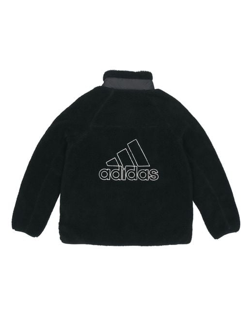 Adidas Black Sherpa Reversible Jacket Asia Sizing for men