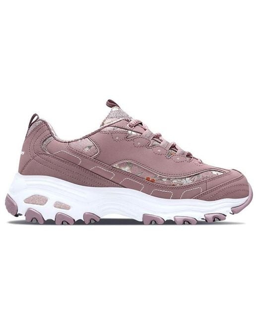 Skechers Purple (Wmns) D'Lites Low-Top Clunky Shoes