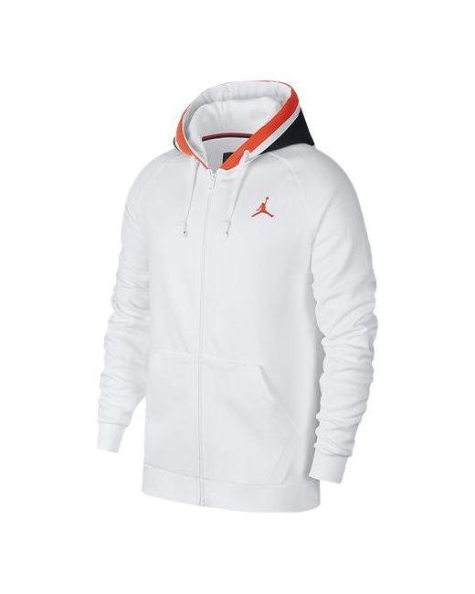 Nike White Knit Cozy Breathable Athleisure Casual Sports Fleece Lined Jacket for men