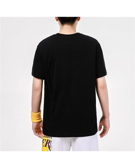 Nike Black Dri-Fit Nba Los Angeles Lakers Printing Basketball Sports Round Neck Short Sleeve for men