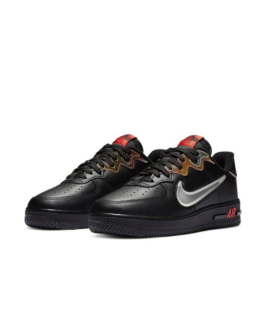 Nike Black Air Force 1 React Iridescent' for men