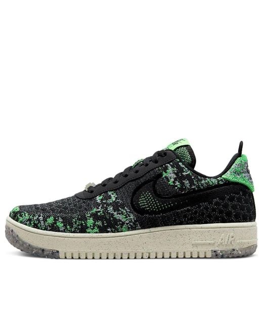 Nike Black Air Force 1 Crater Flyknit Next Nature Volt' for men