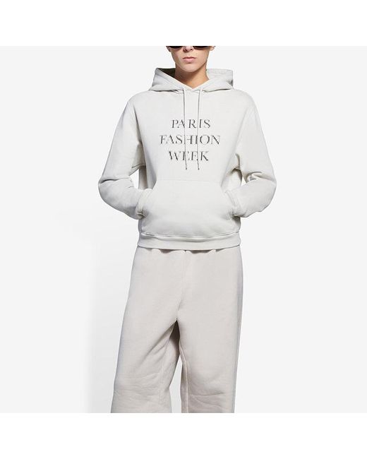 Balenciaga White (Wmns) Ss21 Fashion Week Shrunk Hooded Sweatshirt
