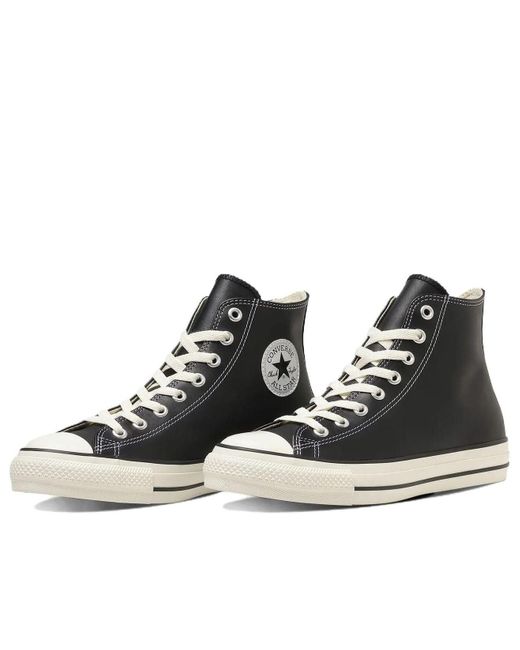 Converse Black Leather All Star Hi for men