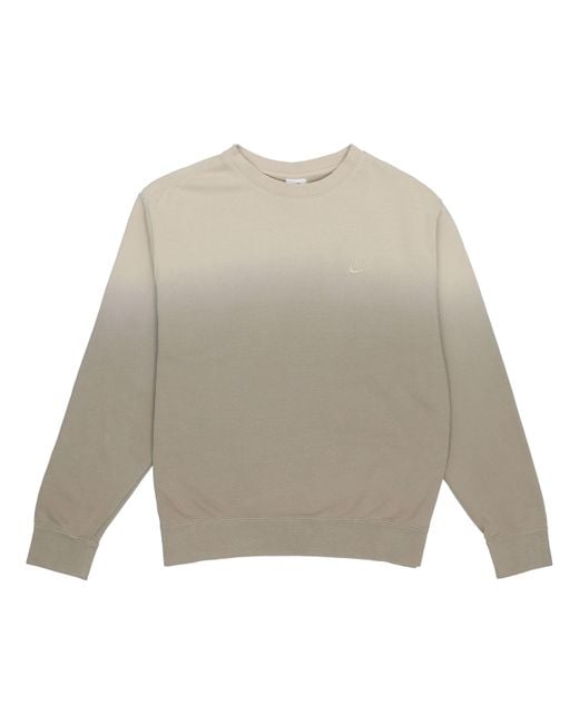 Nike Gray Gradient Loose Round Neck Pullover Long Sleeves Autumn Khaki for men