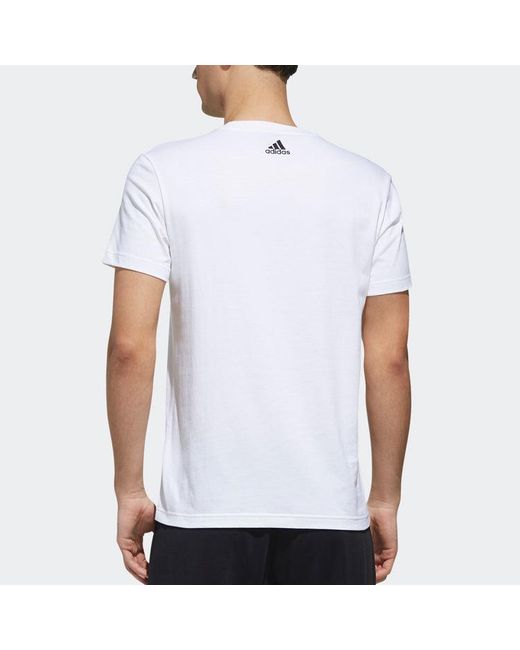 Adidas White Kc Tee Os Sports Round Neck Short Sleeve for men