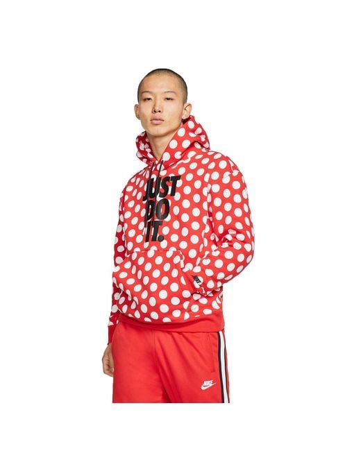 Nike Red Full Out Dots Hoodie for men