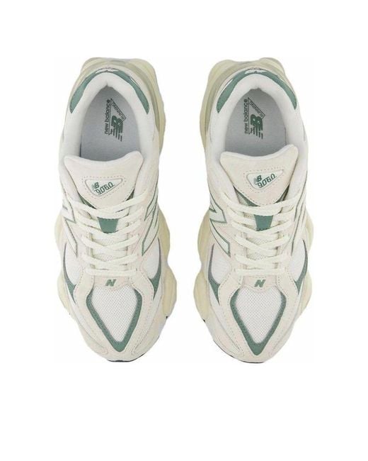 New Balance White 9060 'Linen Dark Juniper' for men