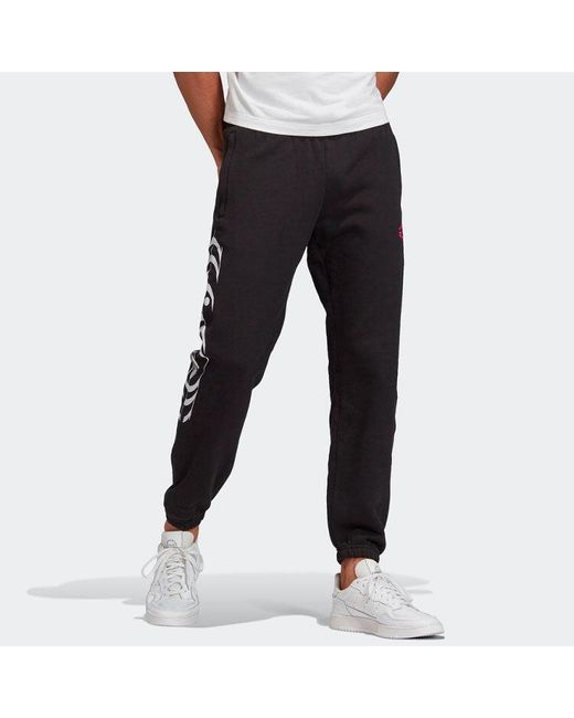 Adidas Black Originals Torsion Sp Logo Printing Running Sports Long Pants for men