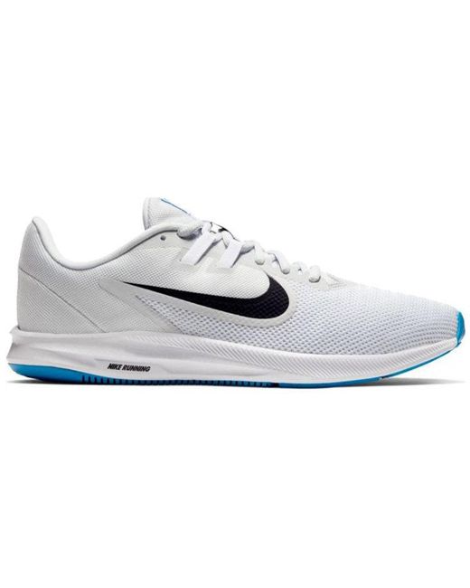 Nike Downshifter 9 White/blue for Men | Lyst