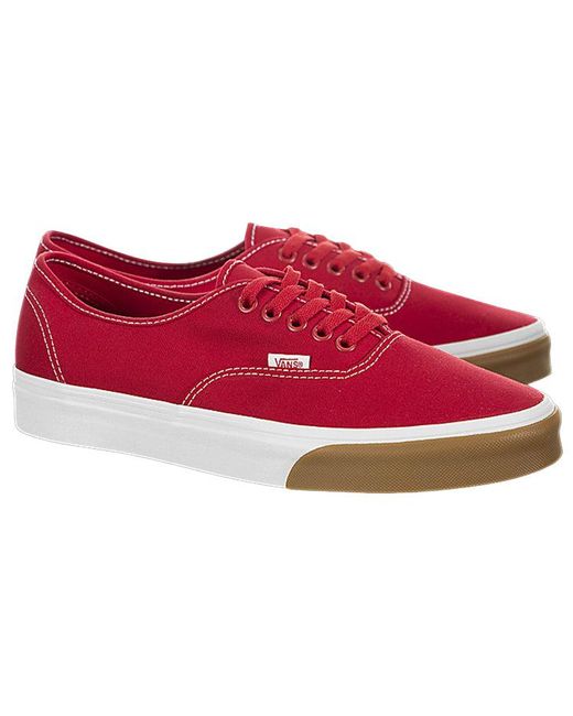 Vans Red Authentic 'Gum Bumper' for men