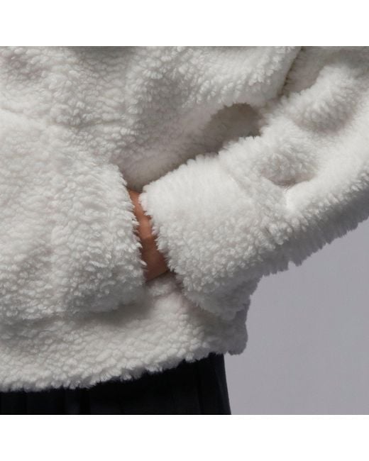 Nike White (Wmns) Fuzzy High Pile Fleece Jacket Asia Sizing 'Sail'