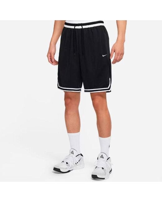 Nike Black Contrasting Colors Line Detail Lacing Straight Shorts for men