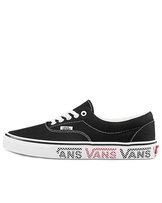 Vans Black The Era Checker Logo for men