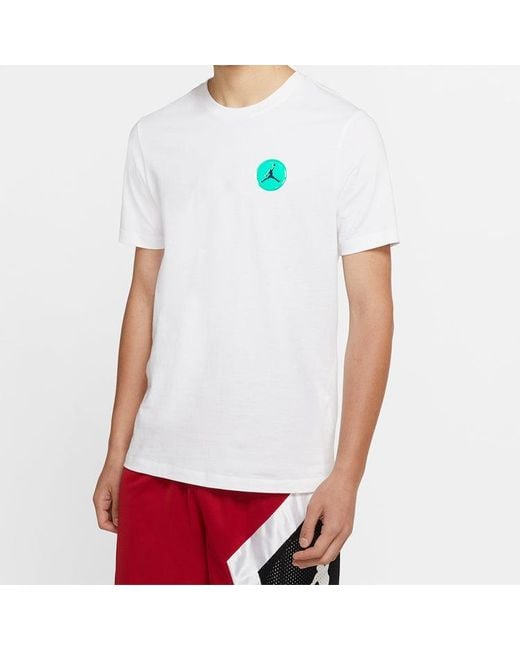 Nike White Legacy Aj13 Sports Short Sleeve for men