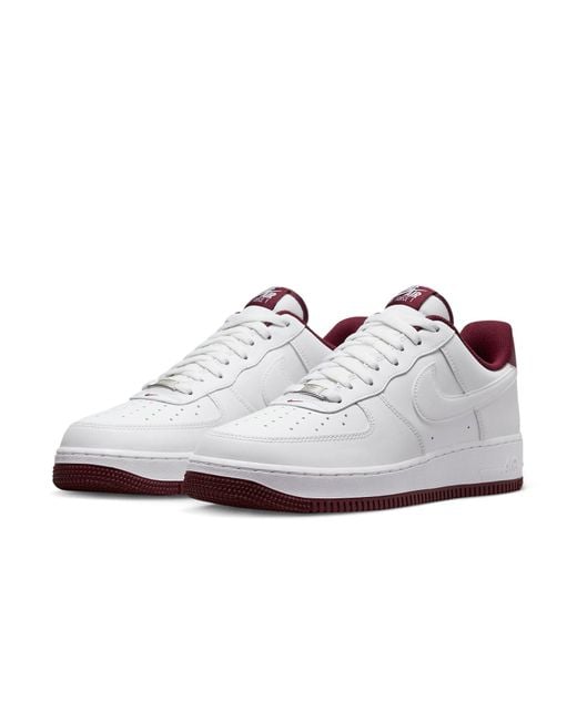 Nike White Air Force 1 '07 Dark Beetroot' for men