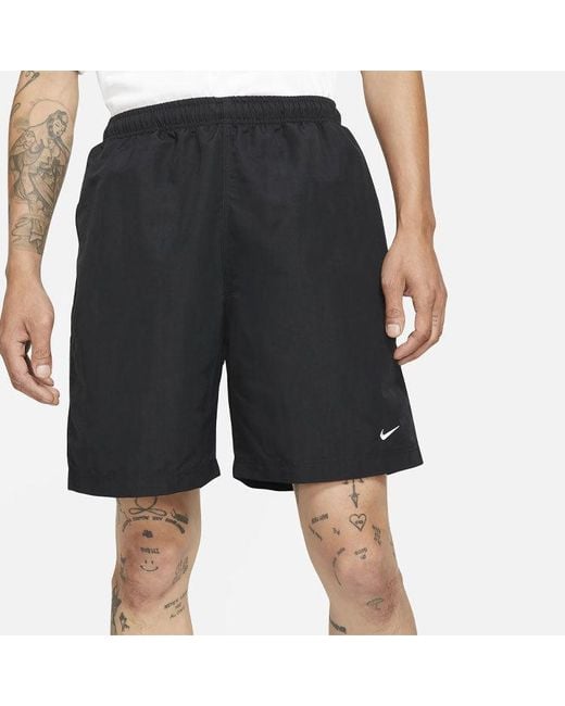 Nike Blue Logo Micro Mark Breathable Solid Color Shorts Couple Style for men