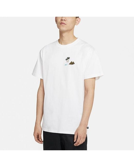 Nike White Sb Back Skateboard Round Neck Short Sleeve for men