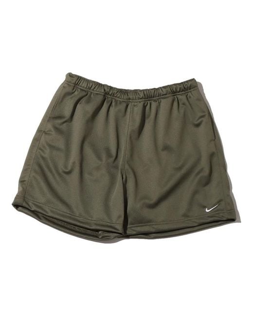 Nike Green Solid Color Minimalistic Elastic Waistband Logo Medium Shorts for men