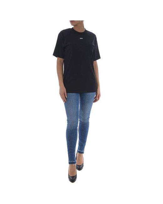 Off-White c/o Virgil Abloh Black (Wmns) Ss19 Flower Arrows Sketch Print Short Sleeve